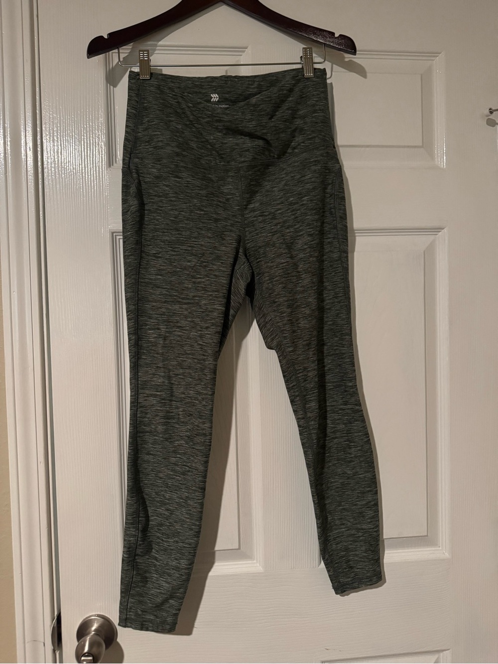 Womens All in Motion Active High-Rise Leggings in Heathered Olive Green